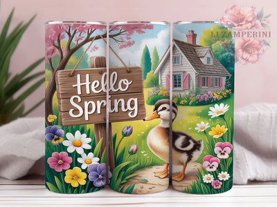 Hello Spring Duck 20oz Tumbler, Cute Animals, Hello Spring, 20oz Tumbler Wrap, Sublimation PNG, Holiday Cup, Spring Gift Sublimation Li Zamperini 