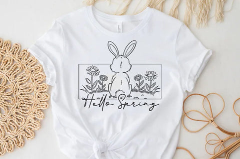 Hello Spring, Easter Bunny Svg Sublimation T-shirt Design SVG FiveStarCrafting 