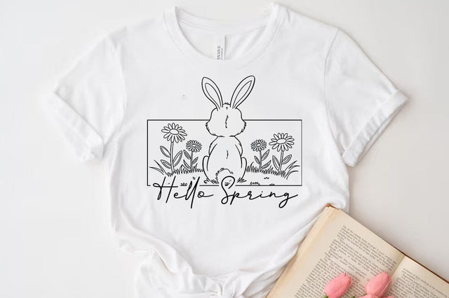 Hello Spring, Easter Bunny Svg Sublimation T-shirt Design SVG FiveStarCrafting 