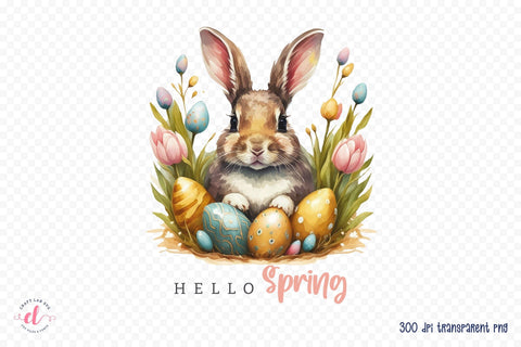 Hello Spring, Easter Sublimation Design Sublimation CraftLabSVG 