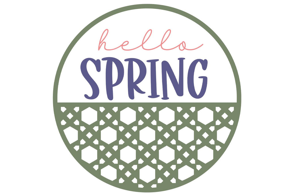 Hello Spring Round Sign SVG - So Fontsy