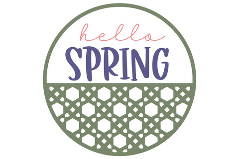 Hello Spring Round Sign SVG SVG B Renee Design 