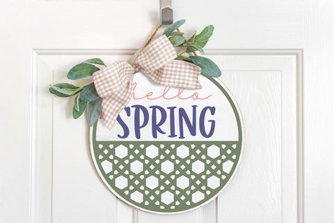 Hello Spring Round Sign SVG SVG B Renee Design 