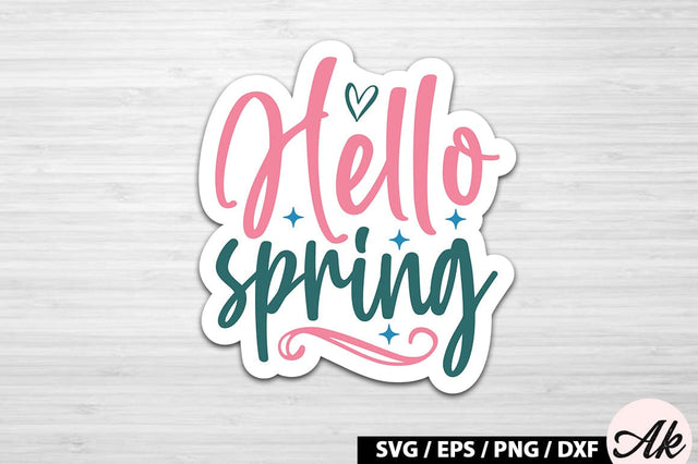 Hello spring Sticker SVG SVG akazaddesign 