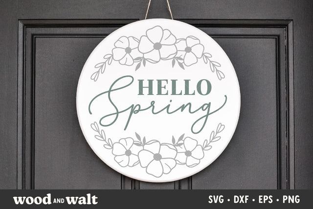 Hello Spring SVG | Round Spring SVG SVG Wood And Walt 