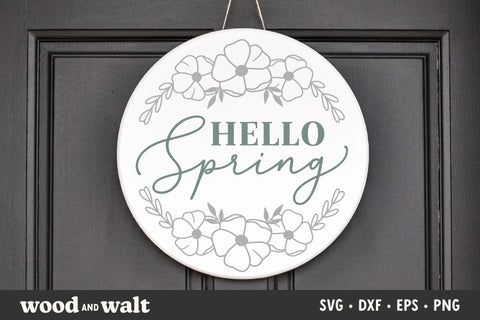 Hello Spring SVG | Round Spring SVG SVG Wood And Walt 