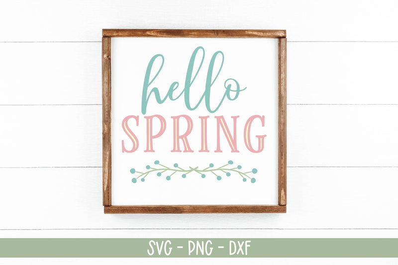 Hello Spring SVG-Spring Quote SVG SVG Linden Valley Designs 