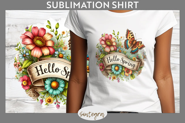Hello Spring v10 T-shirt Sublimation Sublimation Sintegra 