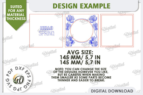 Hello Spring Wall Decor Laser Cut Bundle. Welcome Spring SVG SVG Evgenyia Guschina 