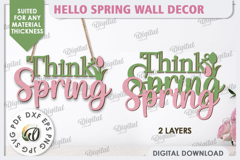 Hello Spring Wall Decor Laser Cut. Welcome Spring SVG SVG Evgenyia Guschina 