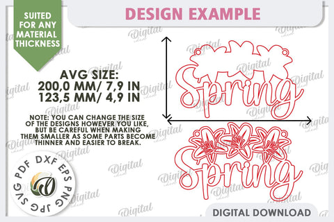 Hello Spring Wall Decor Laser Cut. Welcome Spring SVG SVG Evgenyia Guschina 
