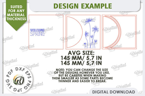 Hello Spring Wall Decor Laser Cut. Welcome Spring SVG SVG Evgenyia Guschina 