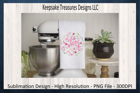 Hello Spring Wildflowers PNG Sublimation Design, Spring Wildflowers, Transparent PNG Printable, Instant Digital Download Sublimation Keepsake Treasures Designs LLC. 