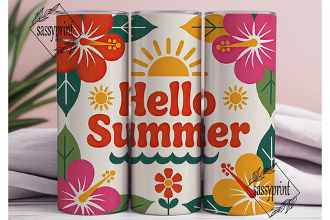 Hello Summer 20oz Tumbler Wrap Sublimation sassyprint 