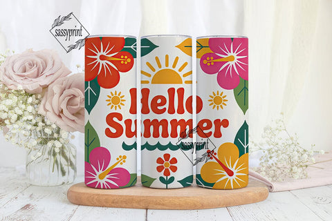 Hello Summer 20oz Tumbler Wrap Sublimation sassyprint 