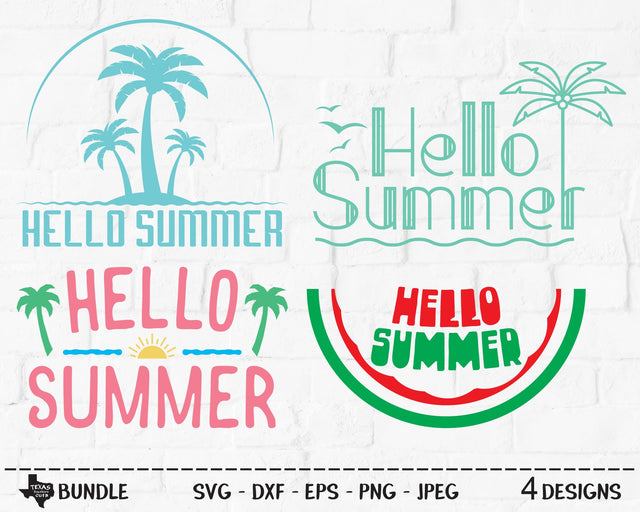 Hello Summer Bundle | Summer SVG SVG Texas Southern Cuts 