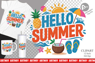 Hello Summer Clipart Sublimation Sublimation artnoy 
