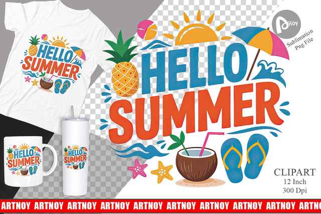 Hello Summer Clipart Sublimation Sublimation artnoy 
