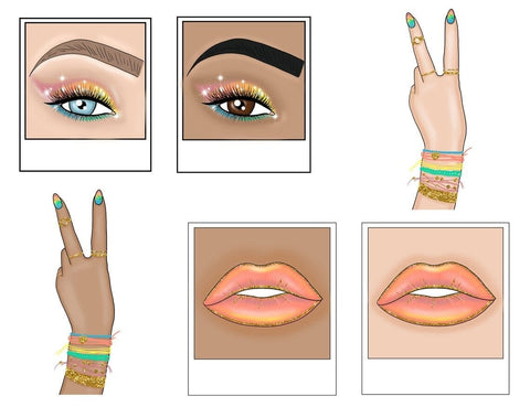 Hello Summer CLIPART Summer Clipart Tropic Lady Planner PNG SVG GlamArtZhanna 