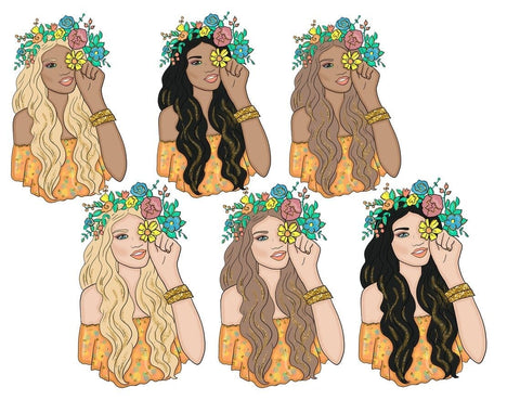 Hello Summer CLIPART Summer Clipart Tropic Lady Planner PNG SVG GlamArtZhanna 