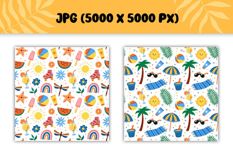 Hello Summer Digital Paper | Vacation, Beach, Summertime Patterns JPG Bundle | Scrapbooking Paper | Cute Tropical Seamless Backgrounds Digital Pattern AnnaViolet_store 
