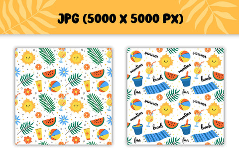 Hello Summer Digital Paper | Vacation, Beach, Summertime Patterns JPG Bundle | Scrapbooking Paper | Cute Tropical Seamless Backgrounds Digital Pattern AnnaViolet_store 