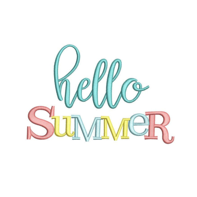 Hello Summer Embroidery Design, Beach embroidery design, 3 sizes, Instant download Embroidery/Applique DESIGNS Nino Nadaraia 