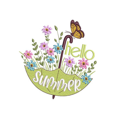 Hello Summer Machine Embroidery Design, 3 sizes, Instant Download Embroidery/Applique DESIGNS Nino Nadaraia 