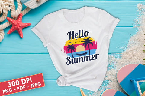 Hello Summer PNG Sublimation Design Sublimation CraftLabSVG 