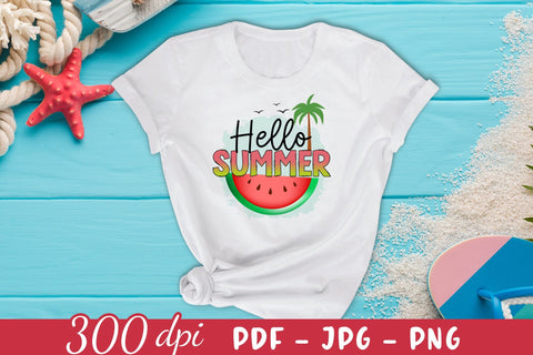 Hello Summer PNG Sublimation Design Sublimation CraftLabSVG 