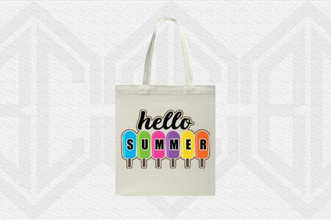 Hello Summer Popsicle SVG Colorful Summer Quote Cut File SVG BillahCrafts 