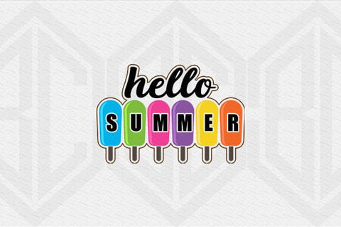 Hello Summer Popsicle SVG Colorful Summer Quote Cut File SVG BillahCrafts 