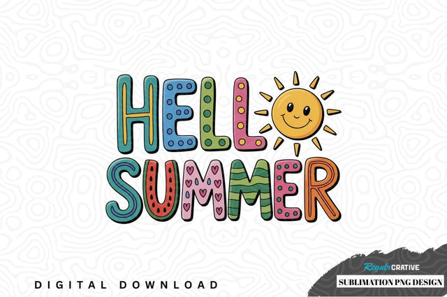 Hello summer sublimation png design Sublimation Regulrcrative 