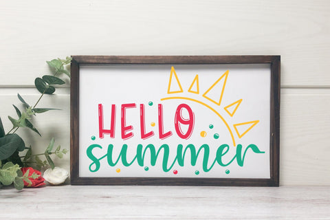 Hello Summer, Summer Sign SVG Cut File SVG CraftLabSVG 