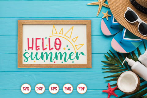 Hello Summer, Summer Sign SVG Cut File SVG CraftLabSVG 