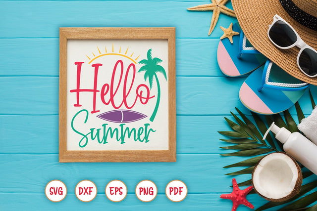 Hello Summer, Summer Sign SVG SVG CraftLabSVG 
