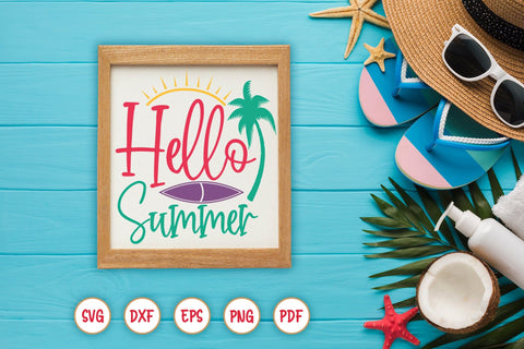 Hello Summer, Summer Sign SVG SVG CraftLabSVG 