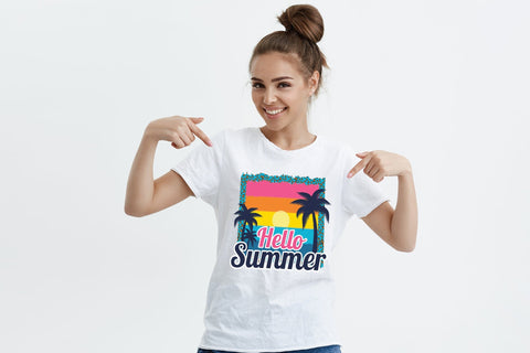 Hello Summer, Summer Sublimation Design Sublimation CraftLabSVG 
