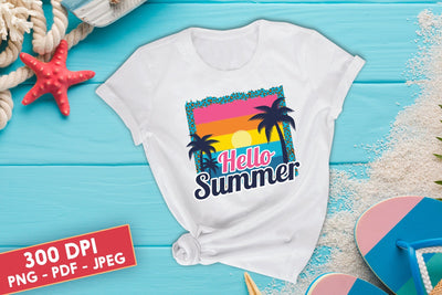 Hello Summer, Summer Sublimation Design Sublimation CraftLabSVG 