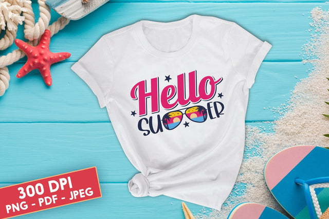 Hello Summer, Summer Sublimation Design Sublimation CraftLabSVG 