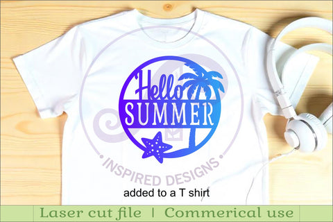 Hello Summer SVG Beach Wall Sign Laser Cut File Coastal SVG APInspireddesigns 
