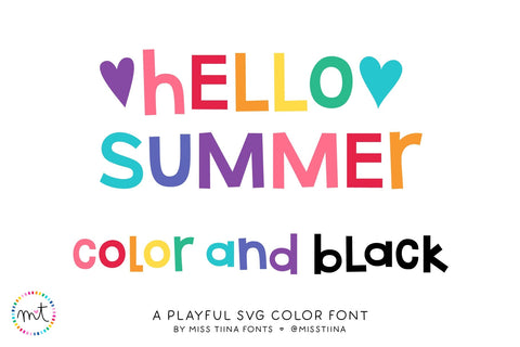 Hello Summer SVG Color Font Font Miss Tiina 