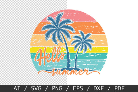 Hello Summer SVG, Sunset SVG, Beach SVG SVG SVG Studio 