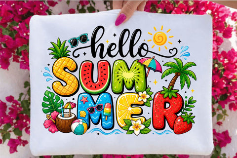 Hello Summer Tropical Sublimation PNG Sublimation SVGArt 