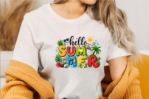 Hello Summer Tropical Sublimation PNG Sublimation SVGArt 