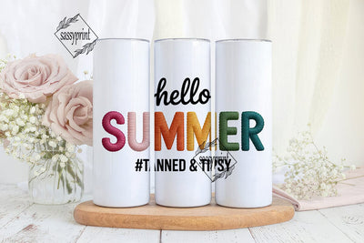 Hello Summer Tumbler Wrap PNG Sublimation sassyprint 