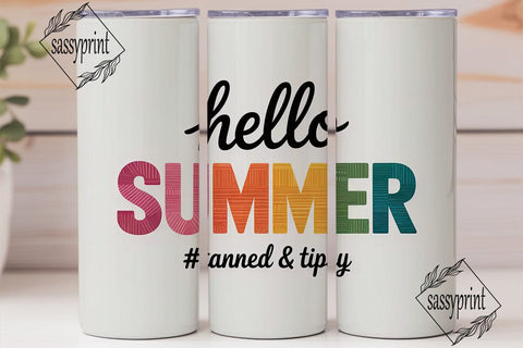 Hello Summer Tumbler Wrap PNG Sublimation sassyprint 