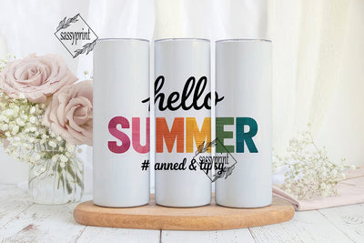 Hello Summer Tumbler Wrap PNG Sublimation sassyprint 