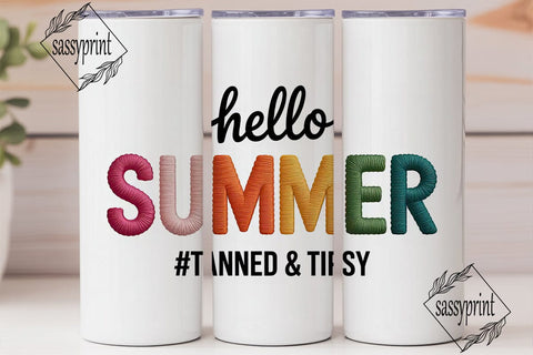 Hello Summer Tumbler Wrap PNG Sublimation sassyprint 