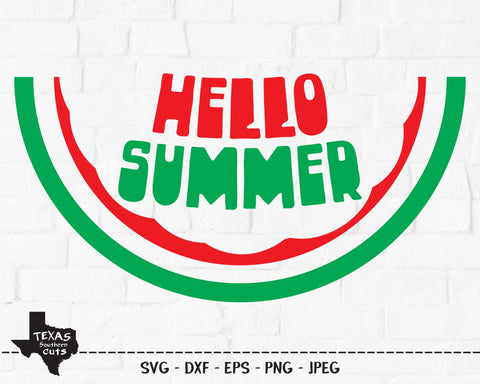 Hello Summer Watermelon | Summer SVG SVG Texas Southern Cuts 